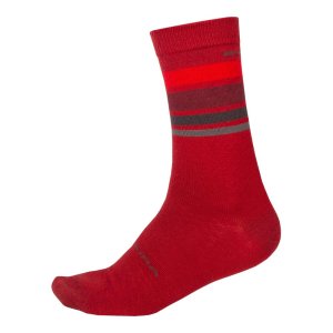 Endura BaaBaa Merino Stripe Socken: Rot - S-M
