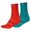 Endura Damen Coolmax® Stripe Socken (Zweierpack): Pazifik Blau - One size